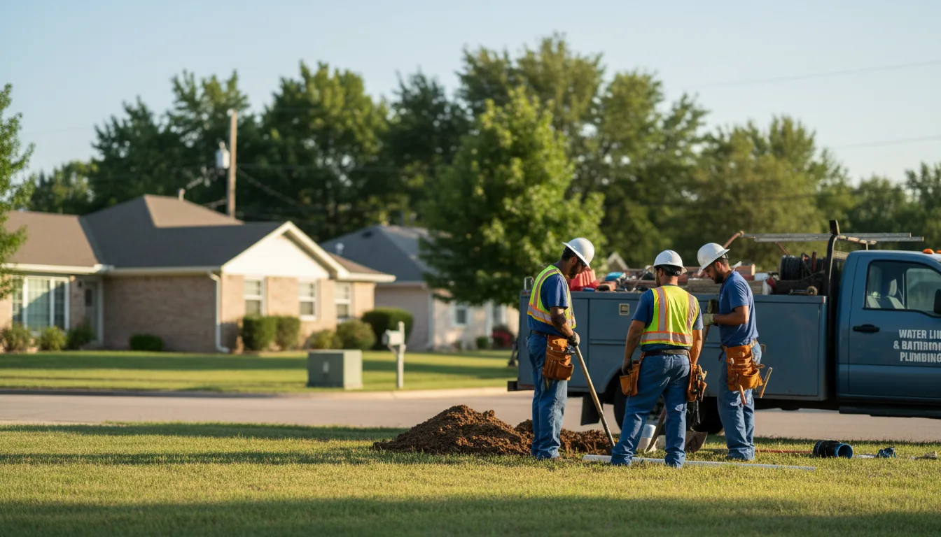 Residential water line and bathroom plumbing service in Weatherby, MO